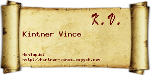 Kintner Vince névjegykártya